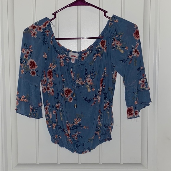 Blue floral crop top - Picture 1 of 3